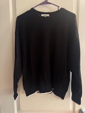 Madewell black sweater white trim like new